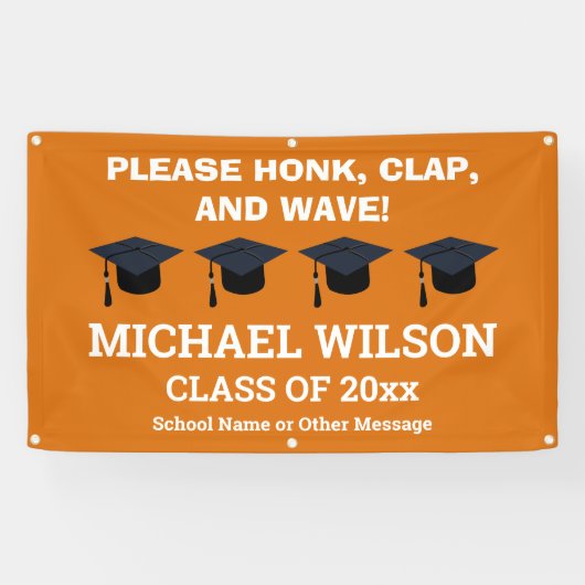 オレンジ卒業祝い卒業パーティー 横断幕 (横)