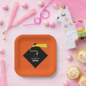 オレンジ卒業2025パーティー ペーパープレート (パーティー)