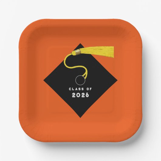オレンジ卒業2025パーティー ペーパープレート (正面)