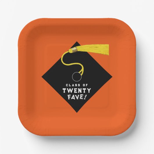 オレンジ卒業2025パーティー ペーパープレート (正面)