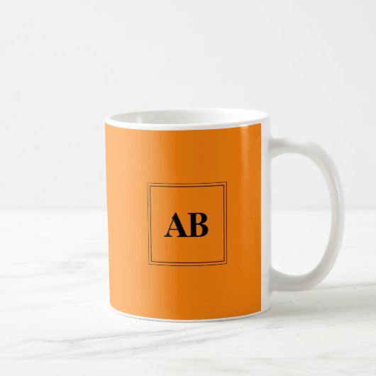 オレンジ単色モノグラム コーヒーマグカップ (右)