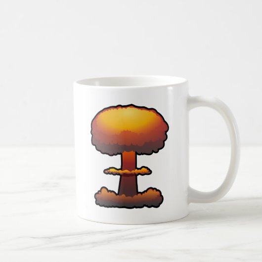 オレンジ原子か核爆発のきのこ雲 コーヒーマグカップ (右)