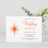 オレンジ原子スターバストミッドセンチュリー結婚ズ 招待状 (スタンド正面)