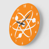オレンジ原子 ラージ壁時計 (傾斜)