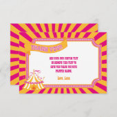 オレンジ及びピンクのカーニバルのサンキューカード サンキューカード (正面/裏面)