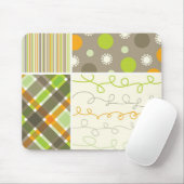 オレンジ及びブラウンコンボパターンカスタムのマウスパッド マウスパッド (マウス)