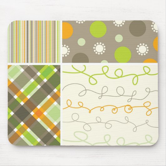 オレンジ及びブラウンコンボパターンカスタムのマウスパッド マウスパッド (正面)