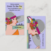 オレンジ及びラベンダー-名刺のジョアンヌ 名刺 (正面/裏面)