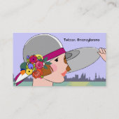 オレンジ及びラベンダー-名刺のジョアンヌ 名刺 (裏面)