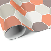 オレンジ及び灰色の幾何学的 ラッピングペーパー (ロールコーナー)