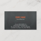 オレンジ及び灰色の電気技師のロゴのデザイン 名刺 (裏面)