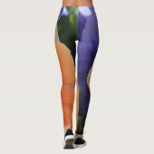 オレンジ及び紫色のパンジー、ユニークな花の写真81 レギンス (裏面)