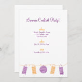 オレンジ及び紫色のランタン 招待状 (正面/裏面)