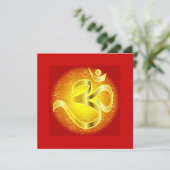 オレンジ及び金のナマステのOm 招待状 (スタンド正面)