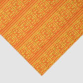 オレンジ及び金ゴールドの花柄10" X 15"ティッシュペーパー 薄葉紙 (詳細)