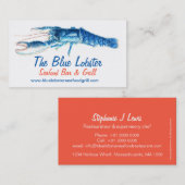 オレンジ及び青のロブスターのシーフードのグリルの名刺 名刺 (正面/裏面)