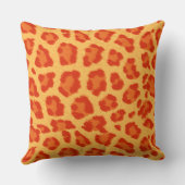 オレンジ及び黄色のヒョウのプリント クッション (裏面)