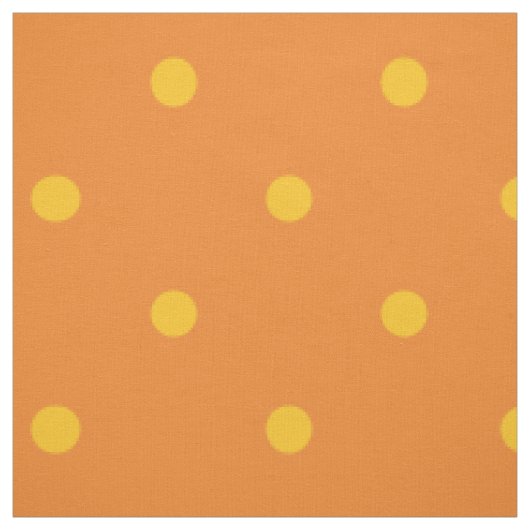 オレンジ及び黄色の水玉模様 ファブリック (見本)