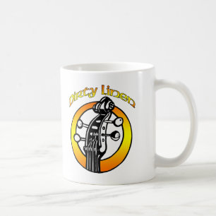 オレンジ及び黄色マグの汚れたリネンロゴ コーヒーマグカップ