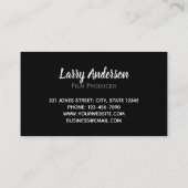 オレンジ及び黒いフィルムのコラージュの映画製作者 名刺 (裏面)