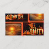 オレンジ及び黒いフィルムのコラージュの映画製作者 名刺 (正面)