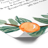 オレンジ双子の赤ちゃんシャワー深夜おむつサイン ポスター (角)