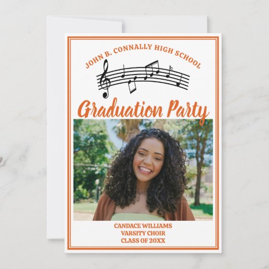 オレンジ合唱団フォトミュージックスクール卒業パーティー 招待状 (正面)