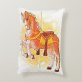 オレンジ回転木馬馬枕 アクセントクッション (裏面(縦))