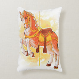 オレンジ回転木馬馬枕 アクセントクッション