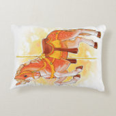 オレンジ回転木馬馬枕 アクセントクッション (裏面)