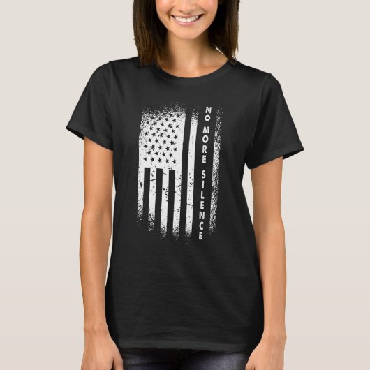 オレンジ国旗もはや沈黙アンチ銃暴力戦争 Tシャツ (正面)