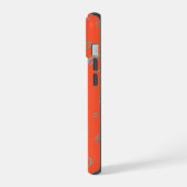 オレンジ地にグレーの音符 iPhone 15ケース (左側面)