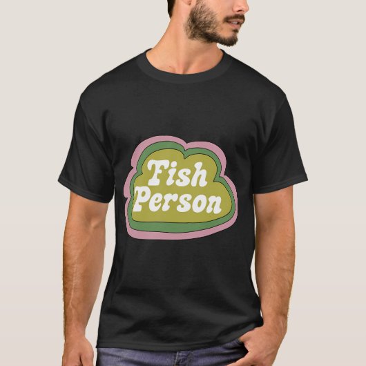 オレンジ地に緑の魚人間 Tシャツ (正面)