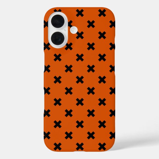 オレンジ地に黒のクロスステッチ Case-Mate iPhoneケース (裏面)
