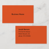 オレンジ基本的な名刺 名刺 (正面/裏面)