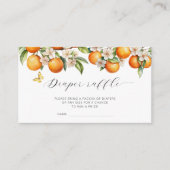 オレンジ夏おむつラッフルチケットベビーシャワー エンクロージャーカード (正面)