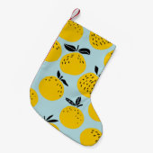 オレンジ夏:実りあるヴィンテージパターン スモールクリスマスストッキング (正面 (吊り時))