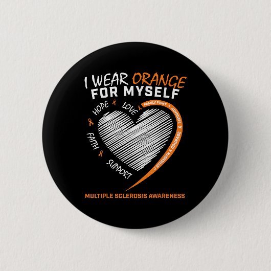 オレンジ多発性硬化症アパレル女性男性Ms. 缶バッジ (正面)