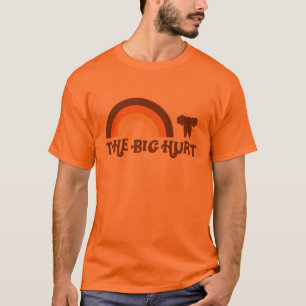 オレンジ大きい傷の虹のTシャツ Tシャツ