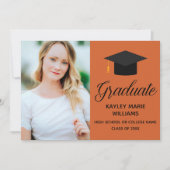 オレンジ大学院フォトブラックスクリプト卒業 案内状 (正面)