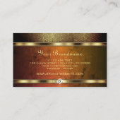 オレンジ大理石のラグジュアリーゴールデンスネークパターン 名刺 (裏面)