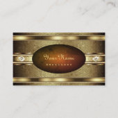 オレンジ大理石のラグジュアリーゴールデンスネークパターン 名刺 (正面)