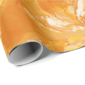 オレンジ大理石の液体スタイルパターン ラッピングペーパー (ロールコーナー)