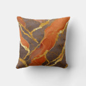 オレンジ大理石の金ゴールド クッション (裏面)
