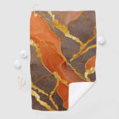 オレンジ大理石の金ゴールド ゴルフタオル (インサイチュ)