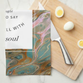 オレンジ大理石クリスチャン賛美歌キッチンタオル キッチンタオル (四つ折り)