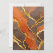 オレンジ大理石模様にゴールド 招待状 (裏面)