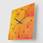 オレンジ大理石 スクエア壁時計 (傾斜)