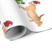 オレンジ子ネコのクリスマスの紙 ラッピングペーパー (ロールコーナー)