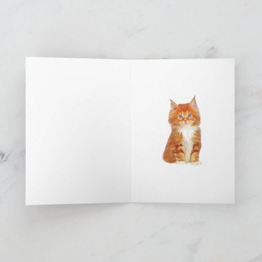 オレンジ子ネコの青い目のバースデー・カード カード (内部)